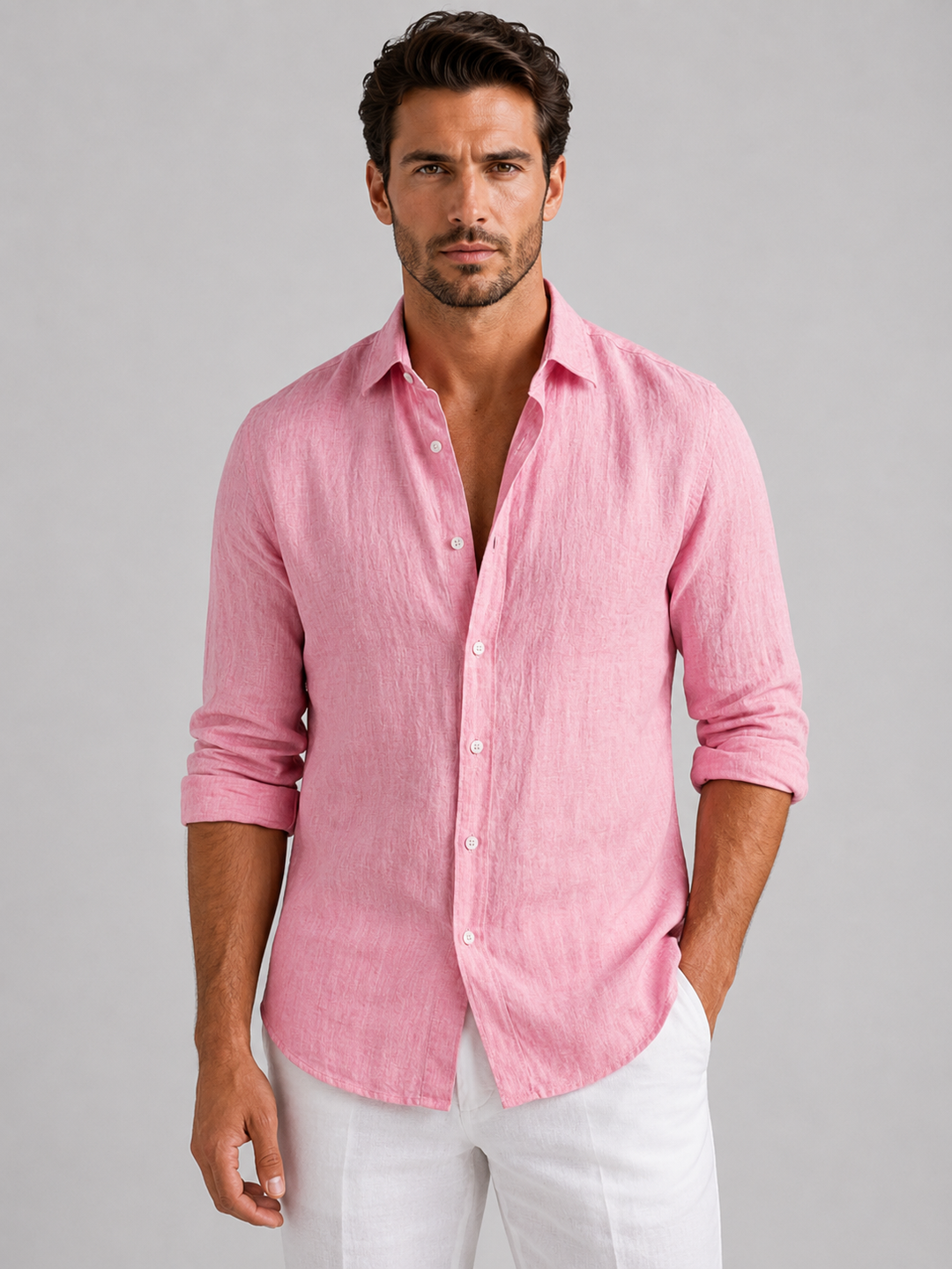 Men’s Summer Shirt with Button-Up
