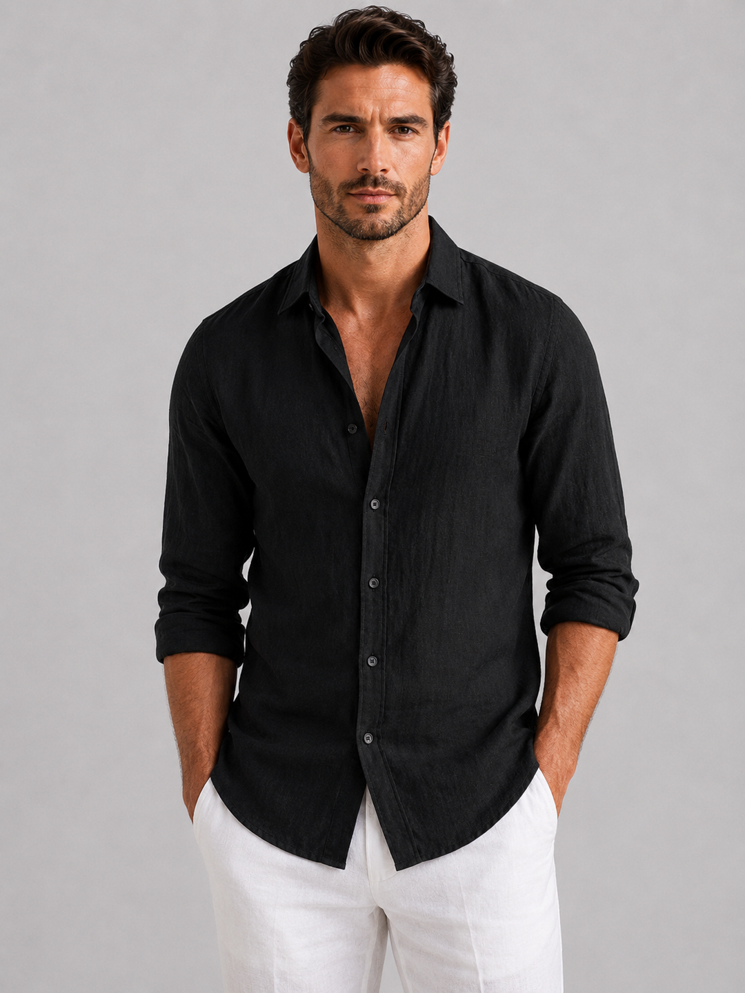 Men’s Summer Shirt with Button-Up