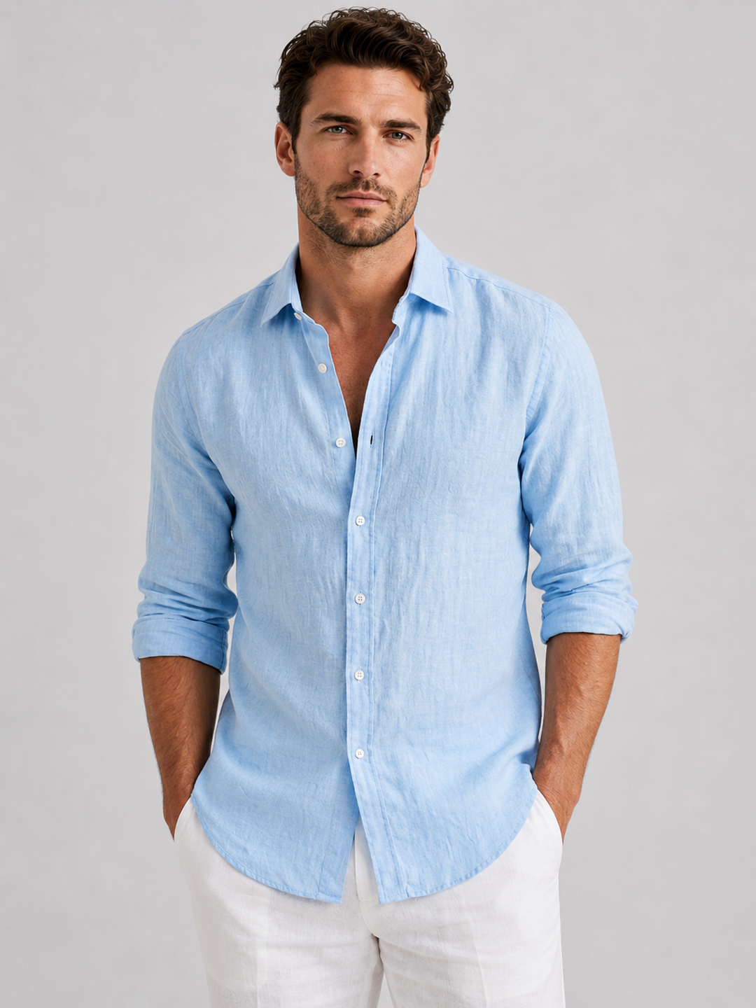 Men’s Summer Shirt with Button-Up