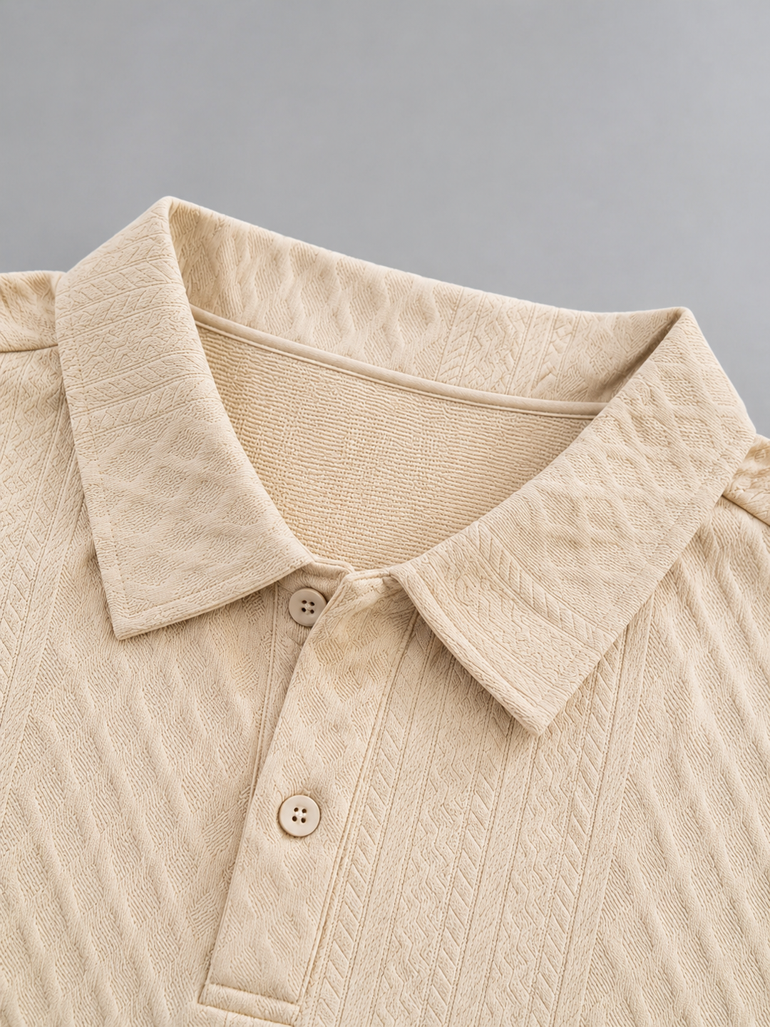 Men’s Textured Polo Set with Relaxed Fit