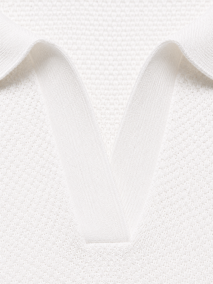 Men’s Textured Polo Shirt with Lightweight Knit