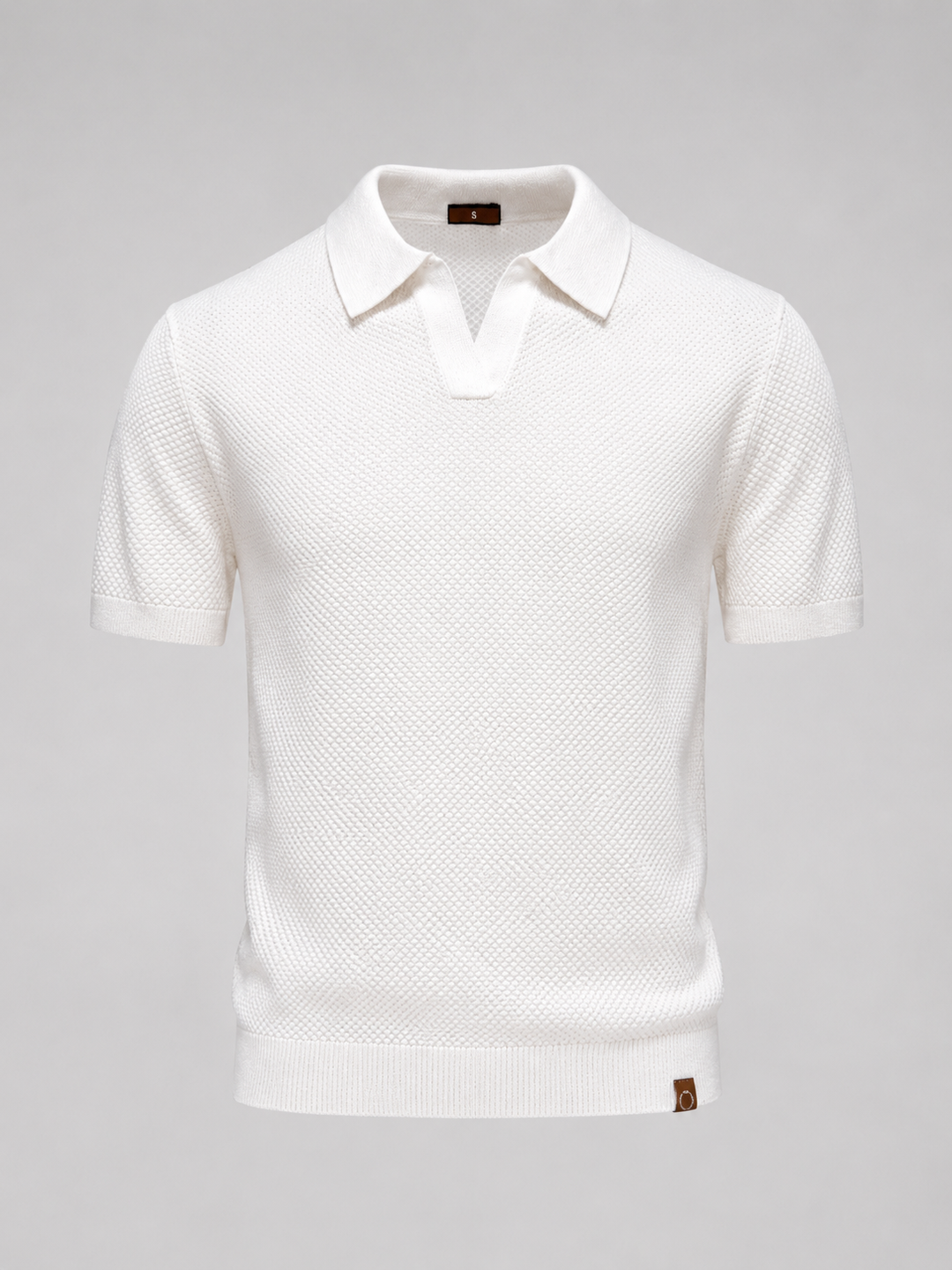 Men’s Textured Polo Shirt with Lightweight Knit