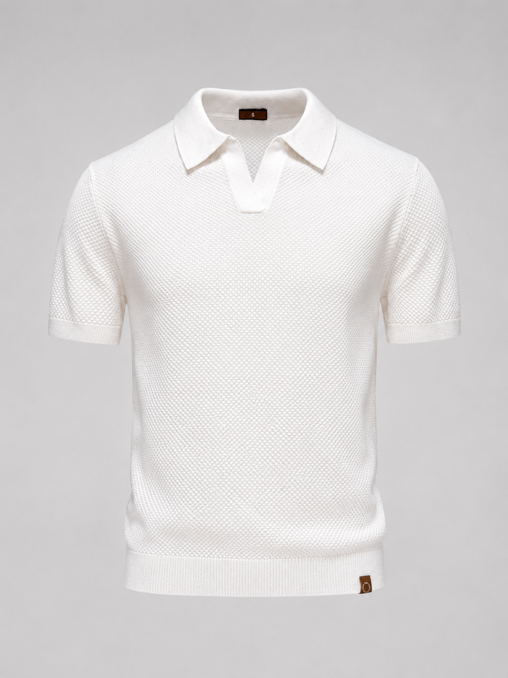Men’s Textured Polo Shirt with Lightweight Knit