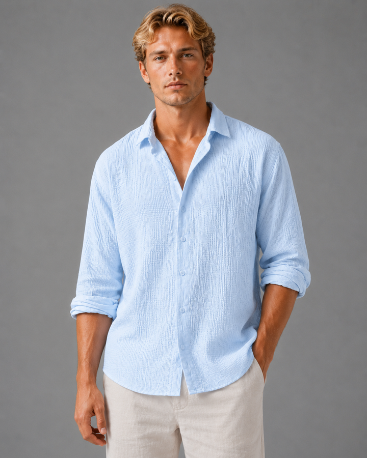 Men’s Textured Shirt with Relaxed Fit