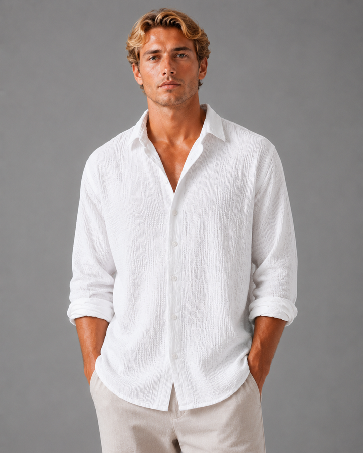 Men’s Textured Shirt with Relaxed Fit