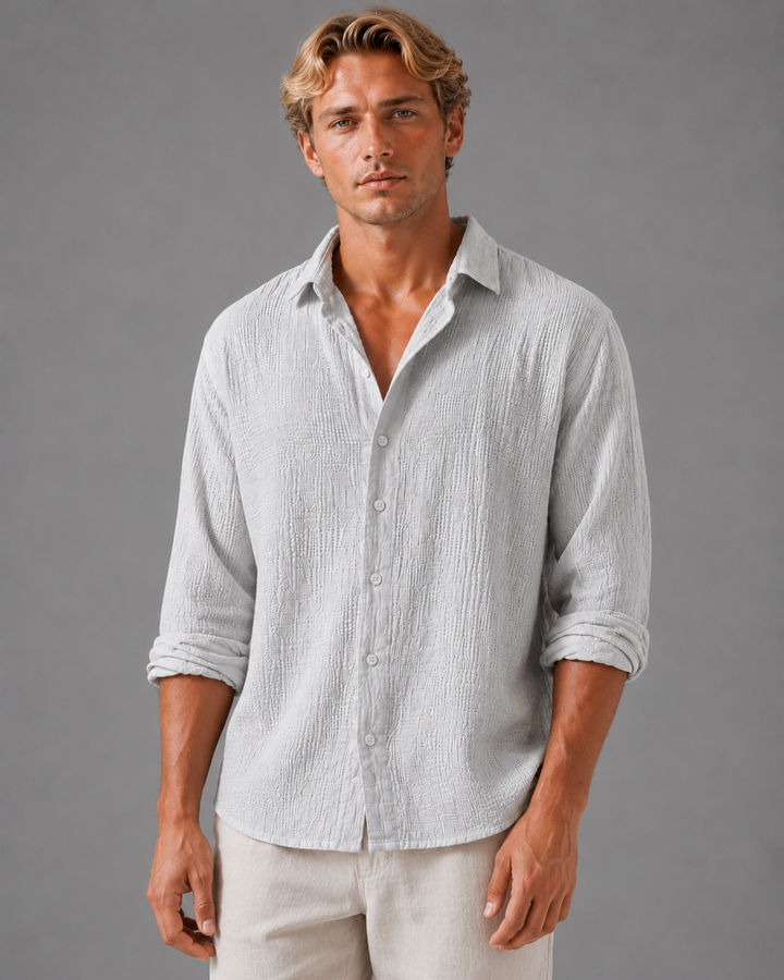 Men’s Textured Shirt with Relaxed Fit