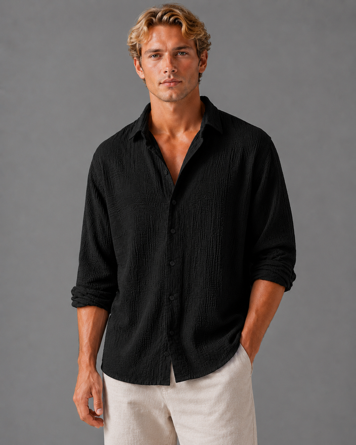 Men’s Textured Shirt with Relaxed Fit