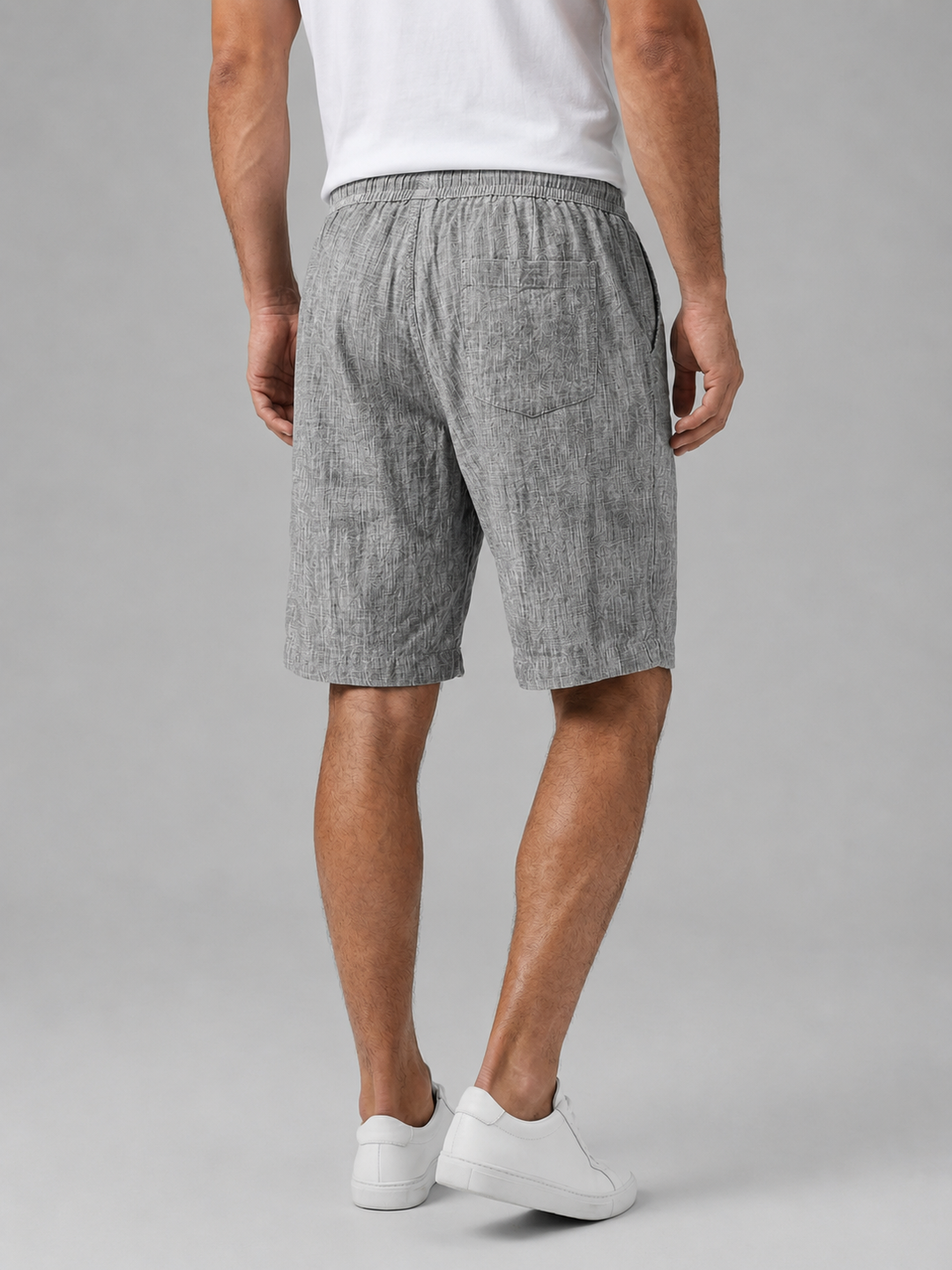 Men’s Textured Shorts with Elastic Waist