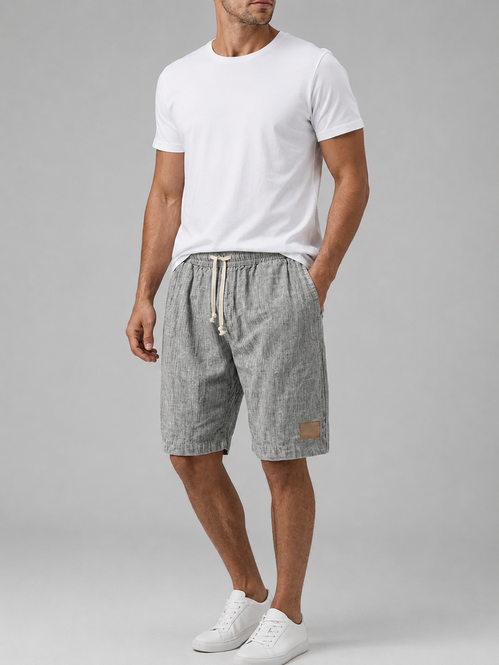 Men’s Textured Shorts with Elastic Waist