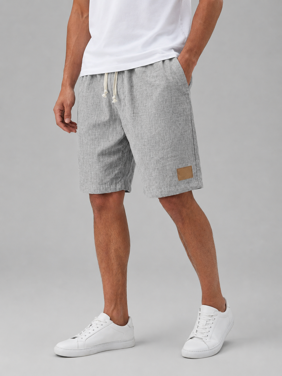 Men’s Textured Shorts with Elastic Waist