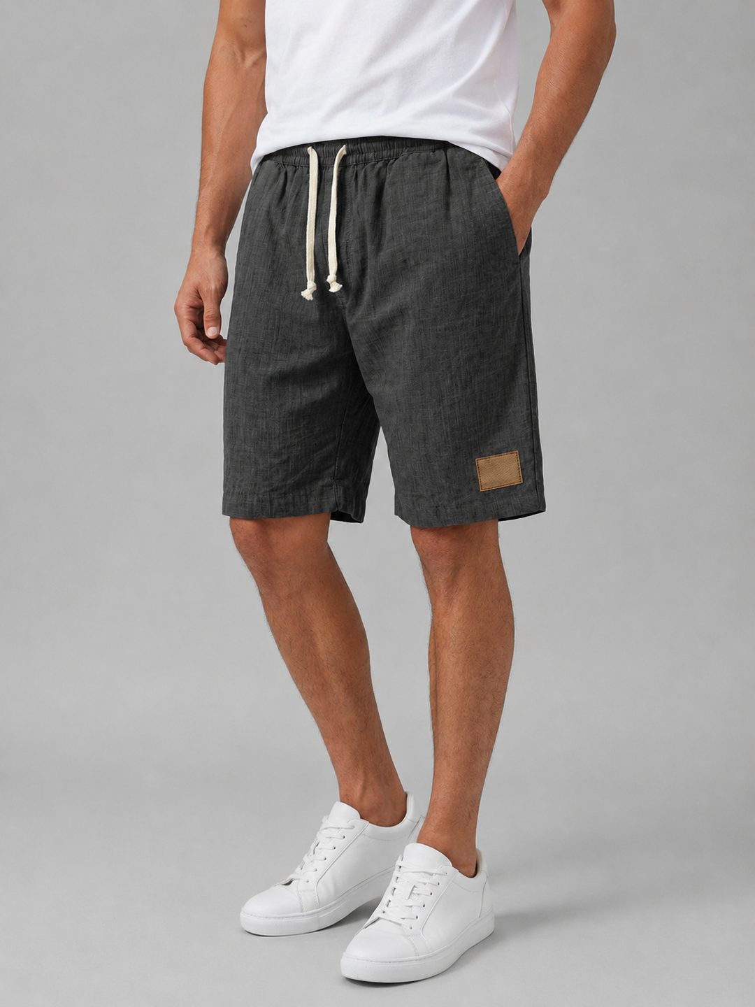 Men’s Textured Shorts with Elastic Waist