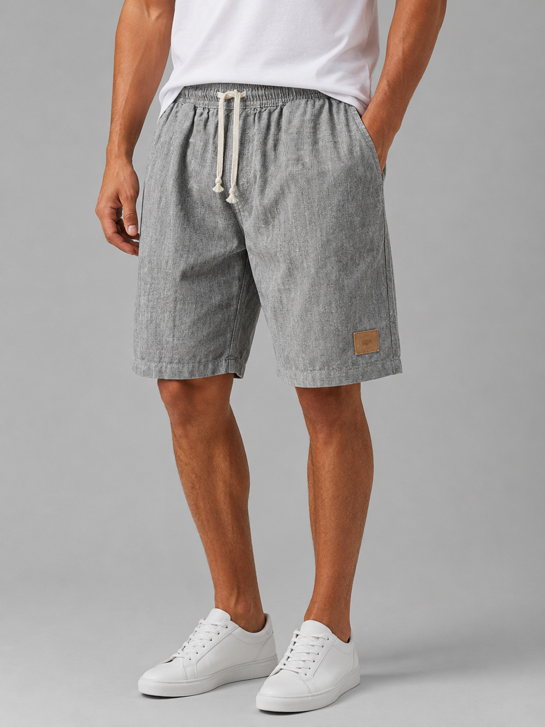 Men’s Textured Shorts with Elastic Waist