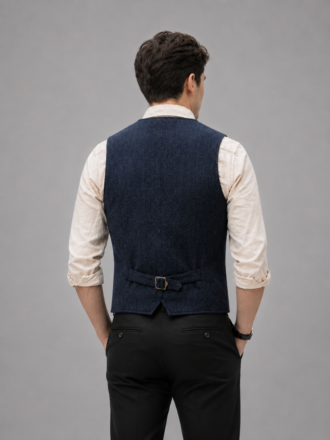 Men's Textured Waistcoat with Tailored Fit