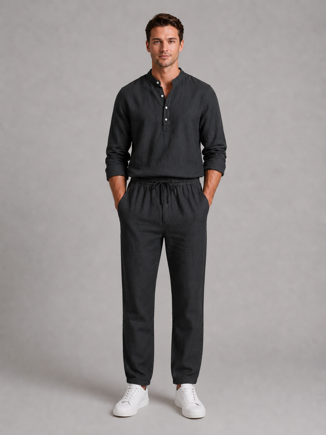 Men’s Two-Piece Set with Drawstring Trousers