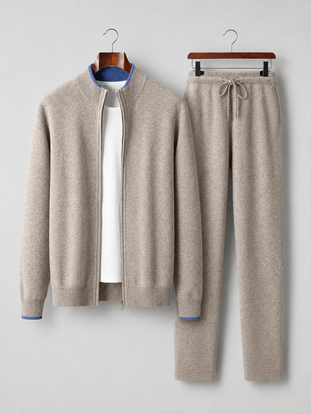 Men’s Zip-Up Lounge Set with Soft Knit