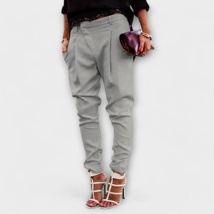 Women's Elegant Trousers with Elastic Waistband for Office