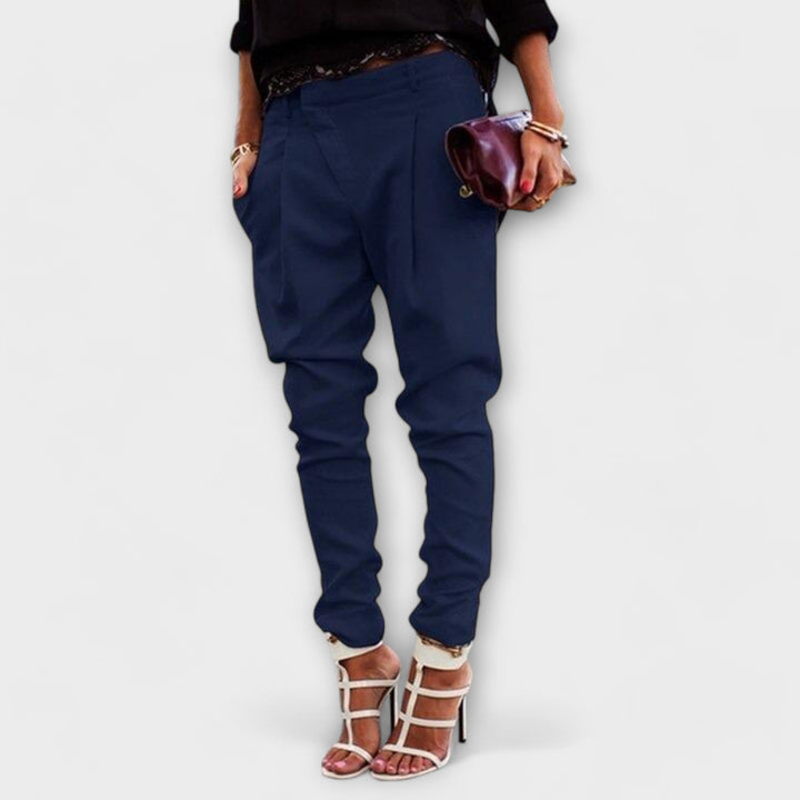 Women's Elegant Trousers with Elastic Waistband for Office