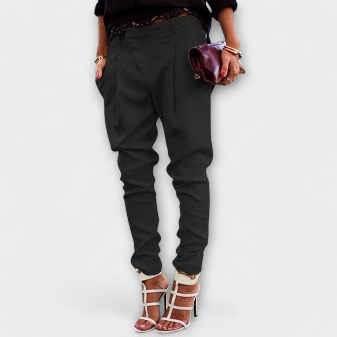 Women's Elegant Trousers with Elastic Waistband for Office