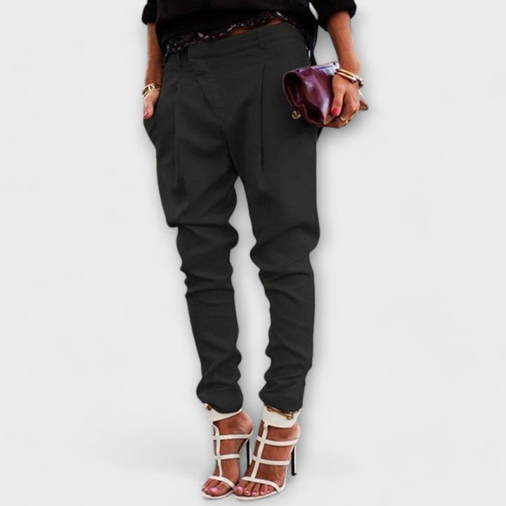 Women's Elegant Trousers with Elastic Waistband for Office