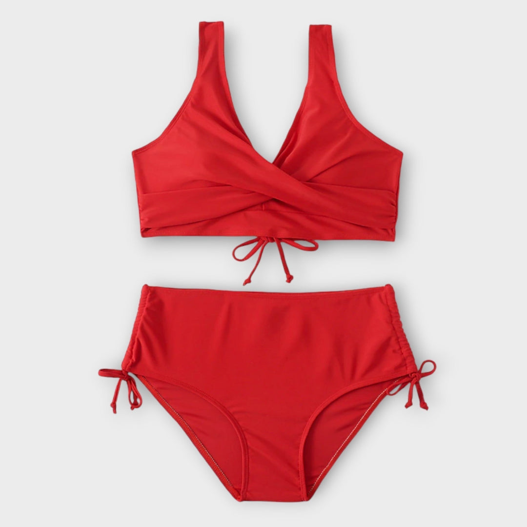 Women's Bikini Set with Wrap-Front Top for Beach Days
