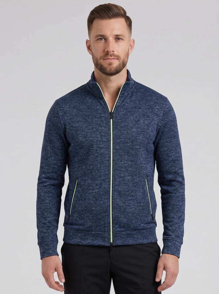 Men's Knit Jacket – High-Neck Zip-Up