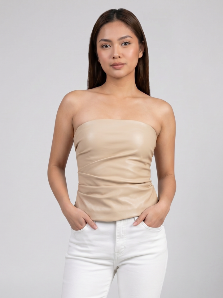 Women's Going-Out Top – Strapless Faux-Leather