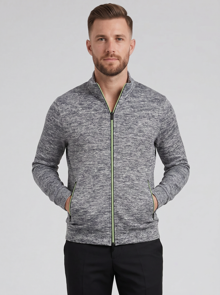 Men's Knit Jacket – High-Neck Zip-Up
