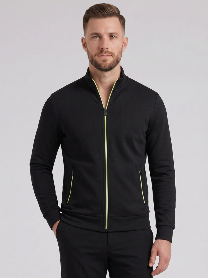 Men's Knit Jacket – High-Neck Zip-Up