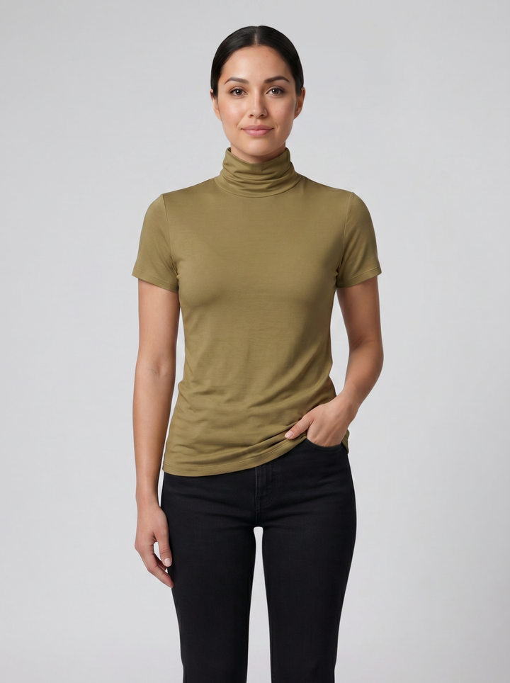 Women's Top – Soft-Stretch High-Neck