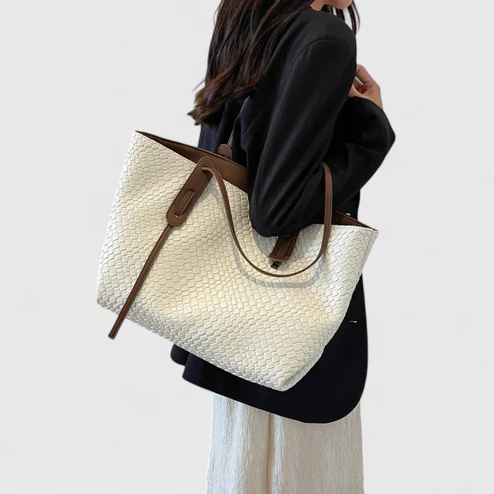 Sarenya | Women's Elegant Tote Bag with woven texture for daily use