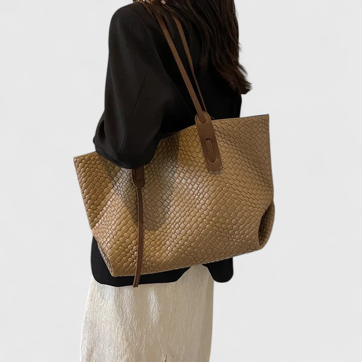 Sarenya | Women's Elegant Tote Bag with woven texture for daily use