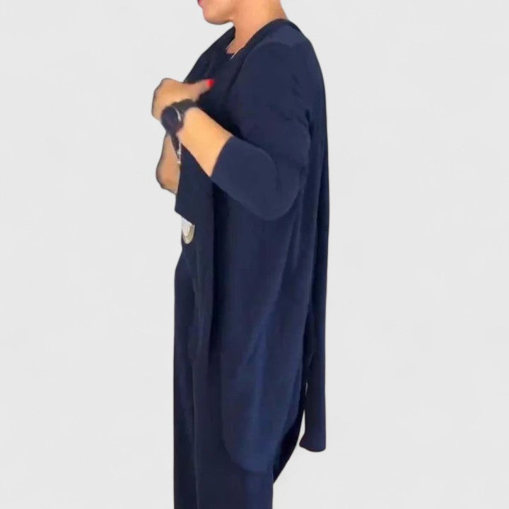 Women's 3-Piece Set with Wide Cut &amp; Elastic Waist for Work