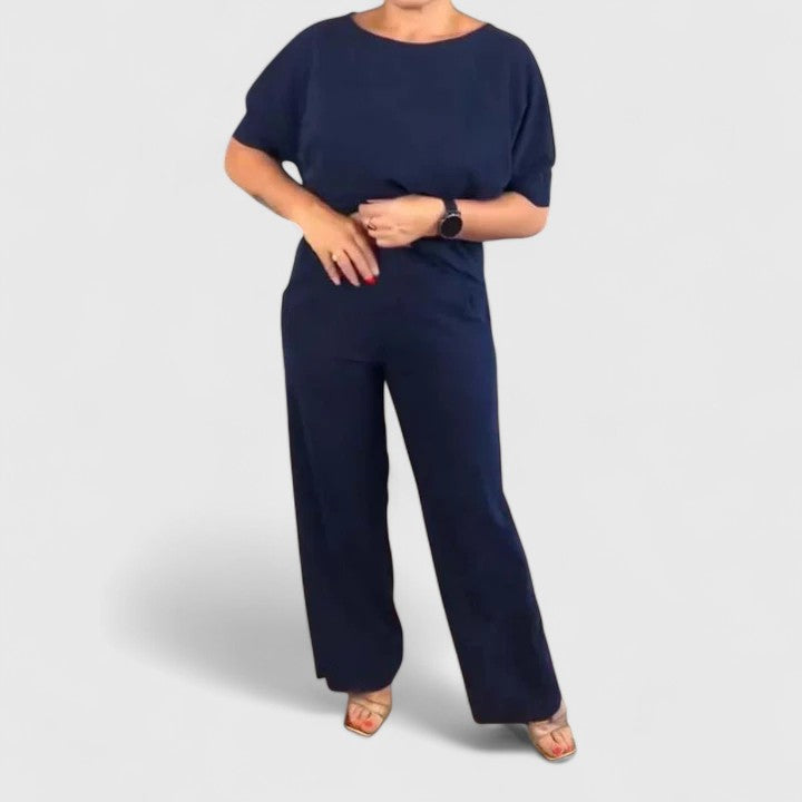 Women's 3-Piece Set with Wide Cut &amp; Elastic Waist for Work
