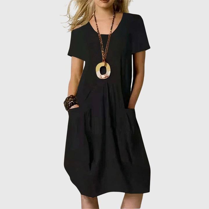 Women's A-line Dress with Pockets for Everyday Wear