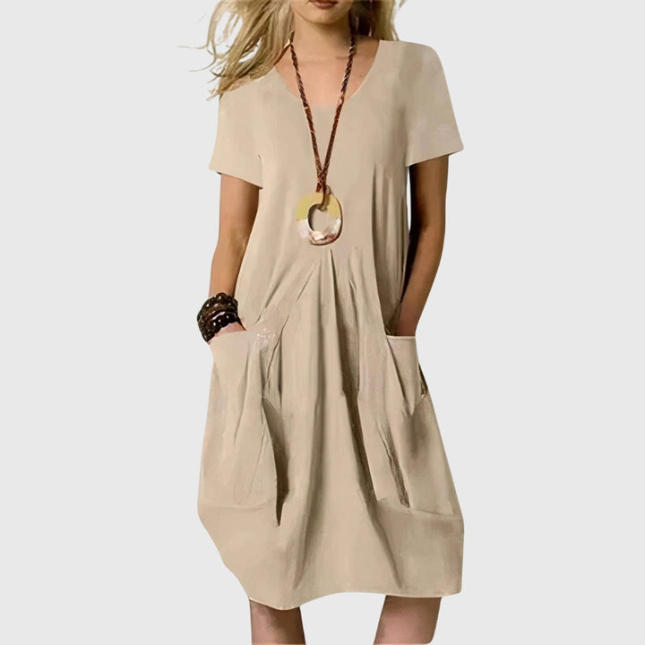 Women's A-line Dress with Pockets for Everyday Wear