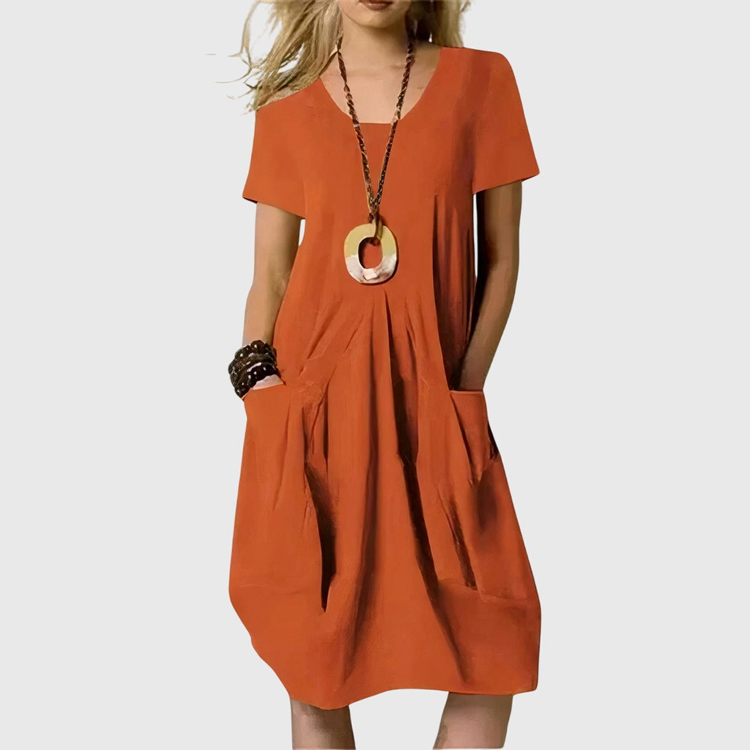 Women's A-line Dress with Pockets for Everyday Wear