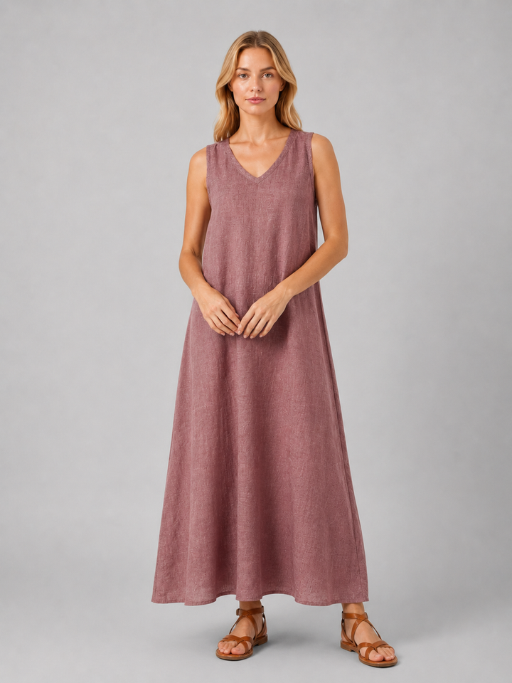 Women’s A-line Maxi Dress with V-Neck