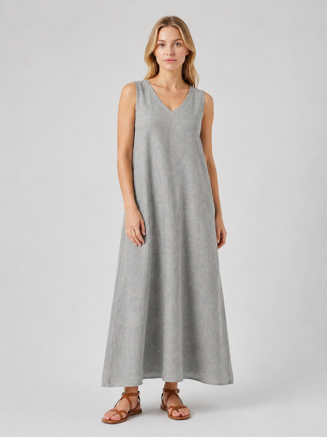 Women’s A-line Maxi Dress with V-Neck