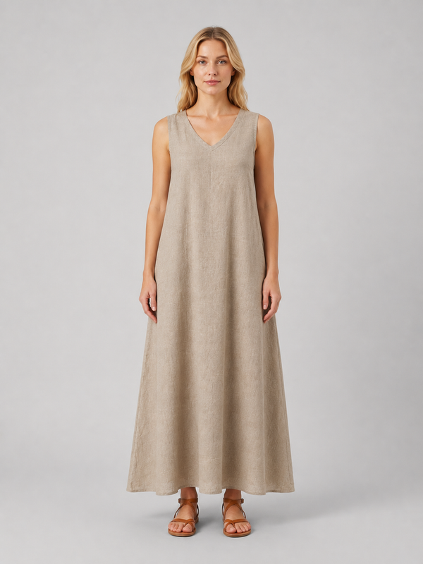 Women’s A-line Maxi Dress with V-Neck