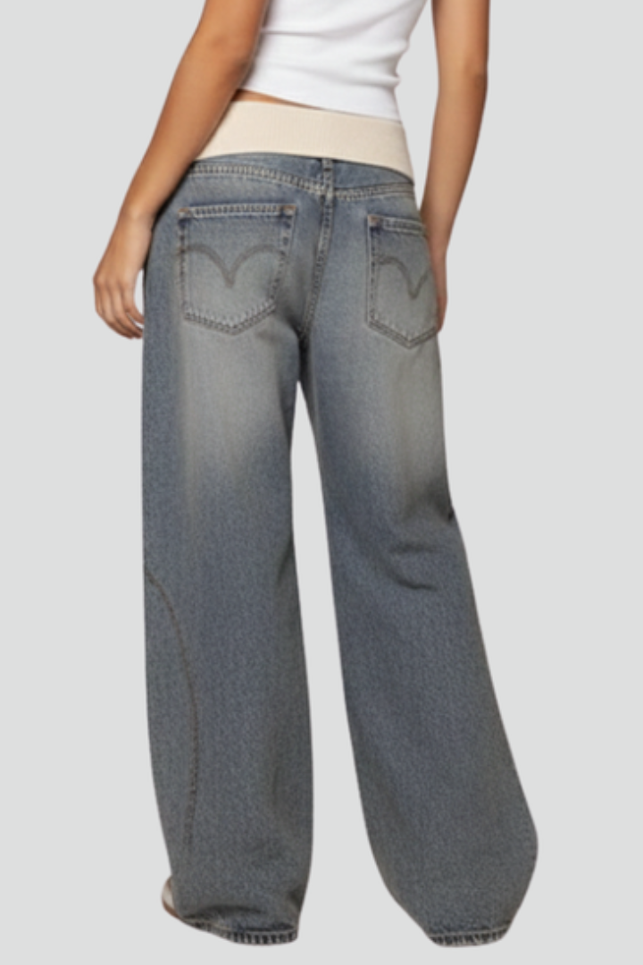 Women's Baggy Denim Trousers with Wide-Leg for Everyday Wear