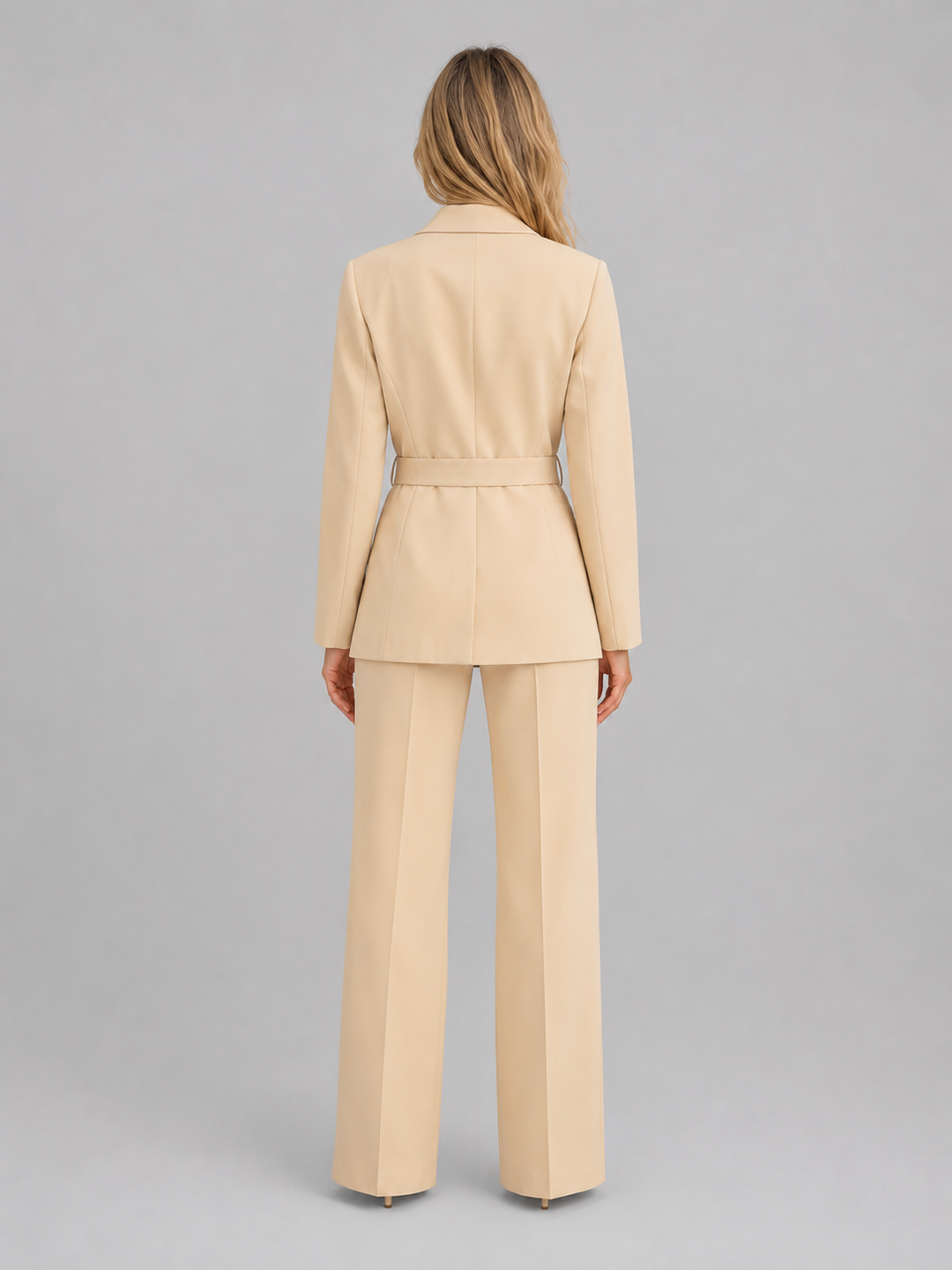 Women’s Belted Blazer with Self-Tie Belt