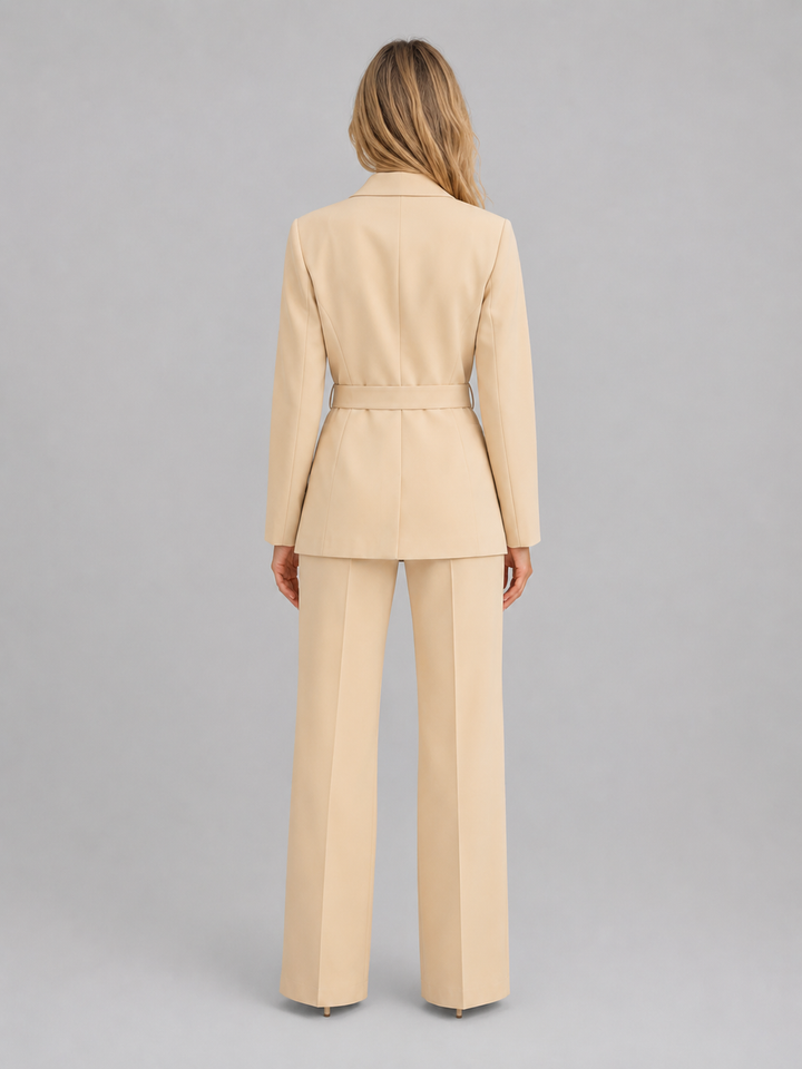 Women’s Belted Blazer with Self-Tie Belt