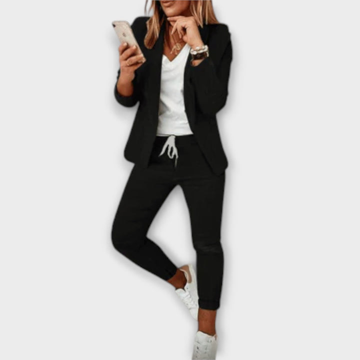 Women's Blazer Set with Tailored Silhouette for Office