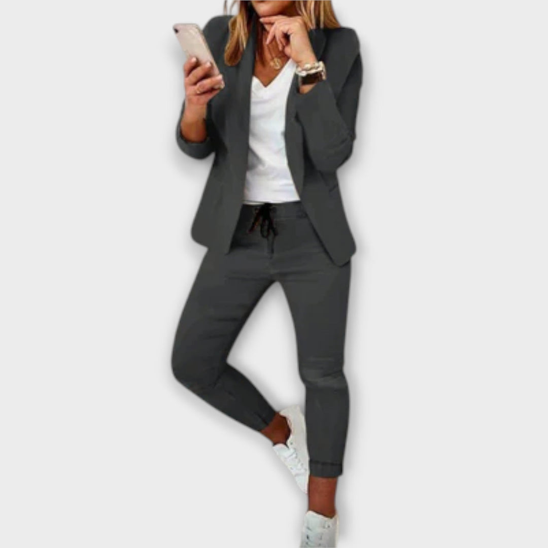 Women's Blazer Set with Tailored Silhouette for Office