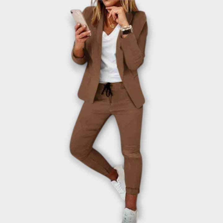 Women's Blazer Set with Tailored Silhouette for Office