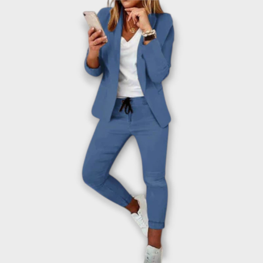 Women's Blazer Set with Tailored Silhouette for Office