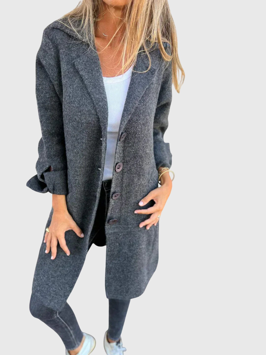 Women's Blazer with Buttons for Smart-Casual Wear