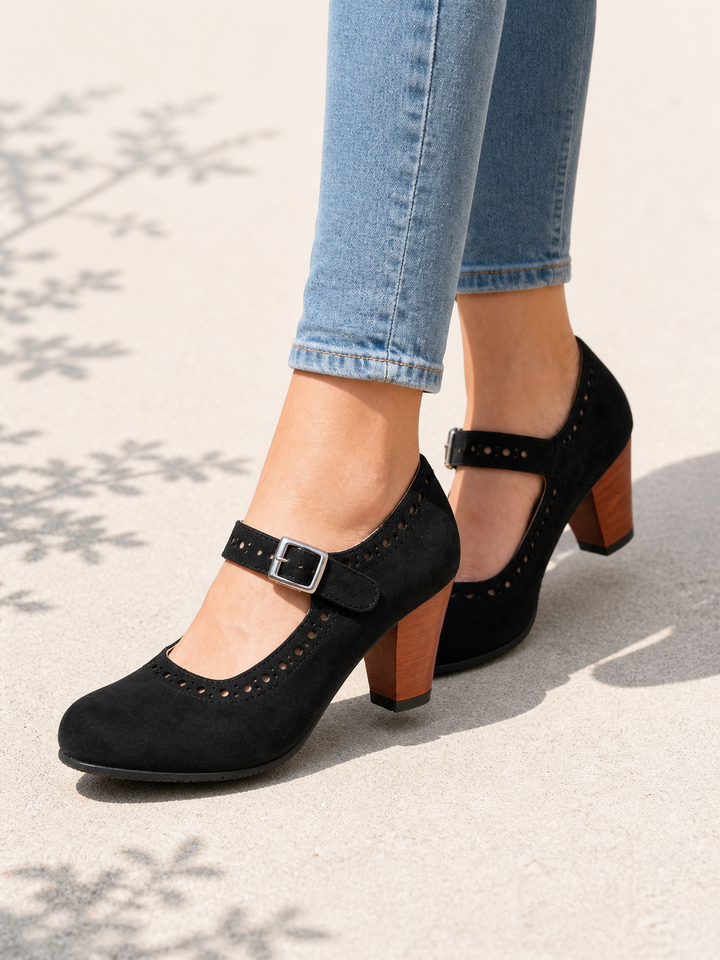 Women’s Block Heel Mary Jane with Brogue