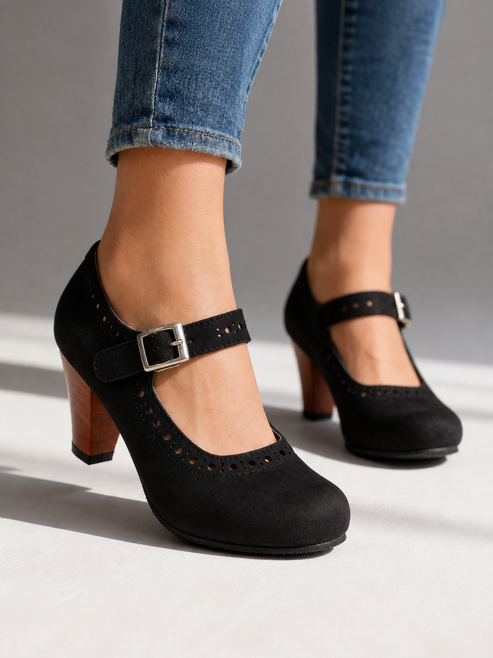 Women’s Block Heel Mary Jane with Brogue