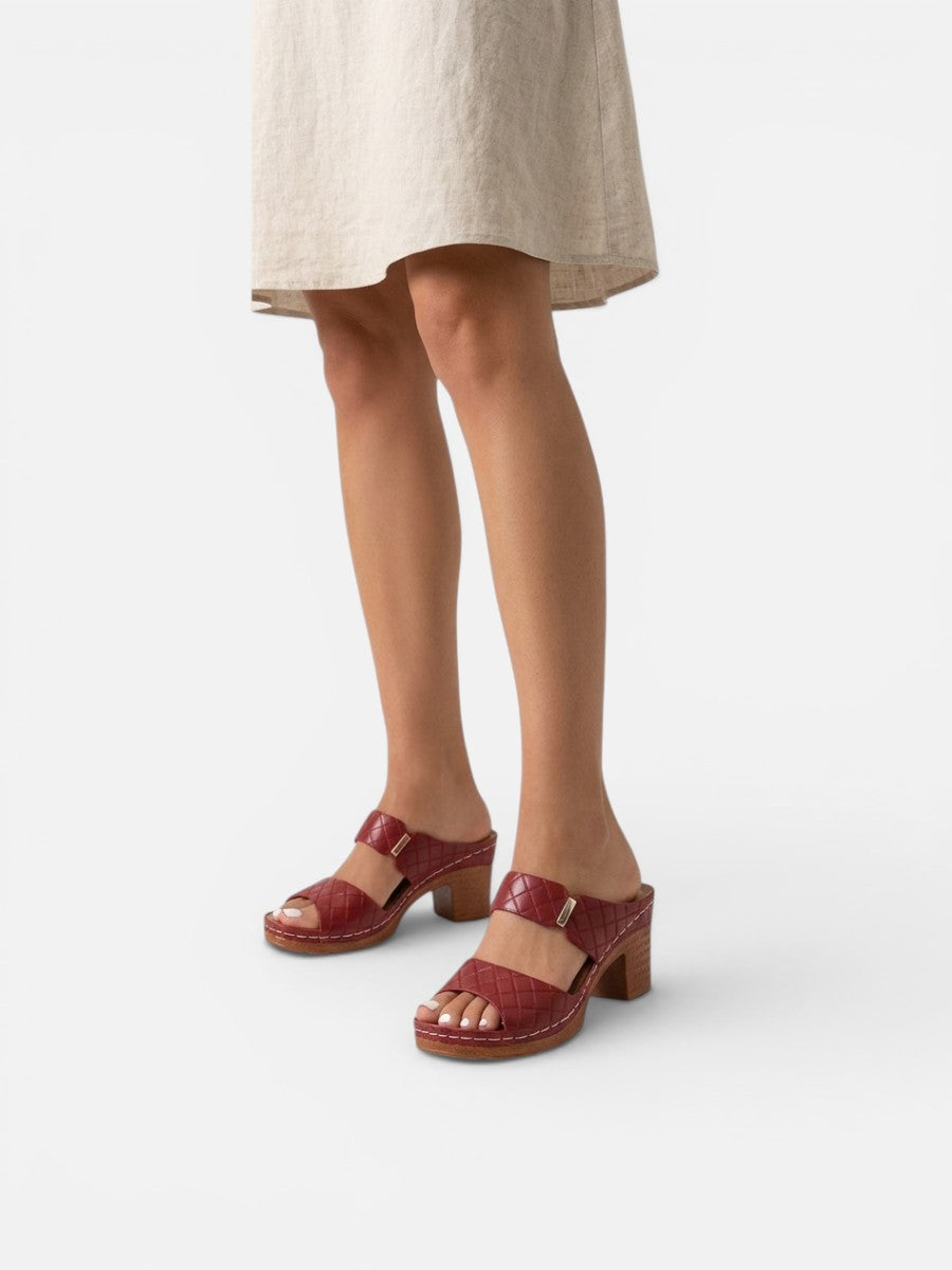 Women’s Block Heel Sandals with Quilted Look